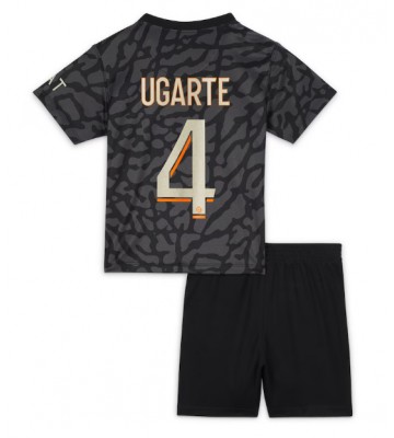 Paris Saint-Germain Manuel Ugarte #4 Tercera Equipación Niños 2023-24 Manga Corta (+ Pantalones cortos)